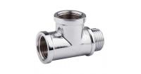 Тройник 1/2" * 1/2" * 1/2" г/г/ш хром TIM (80/20/1)