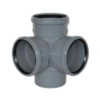 Крестовина двухпл. Ø110×110×110/90° (серая) ПОЛИТЭК (20/1)